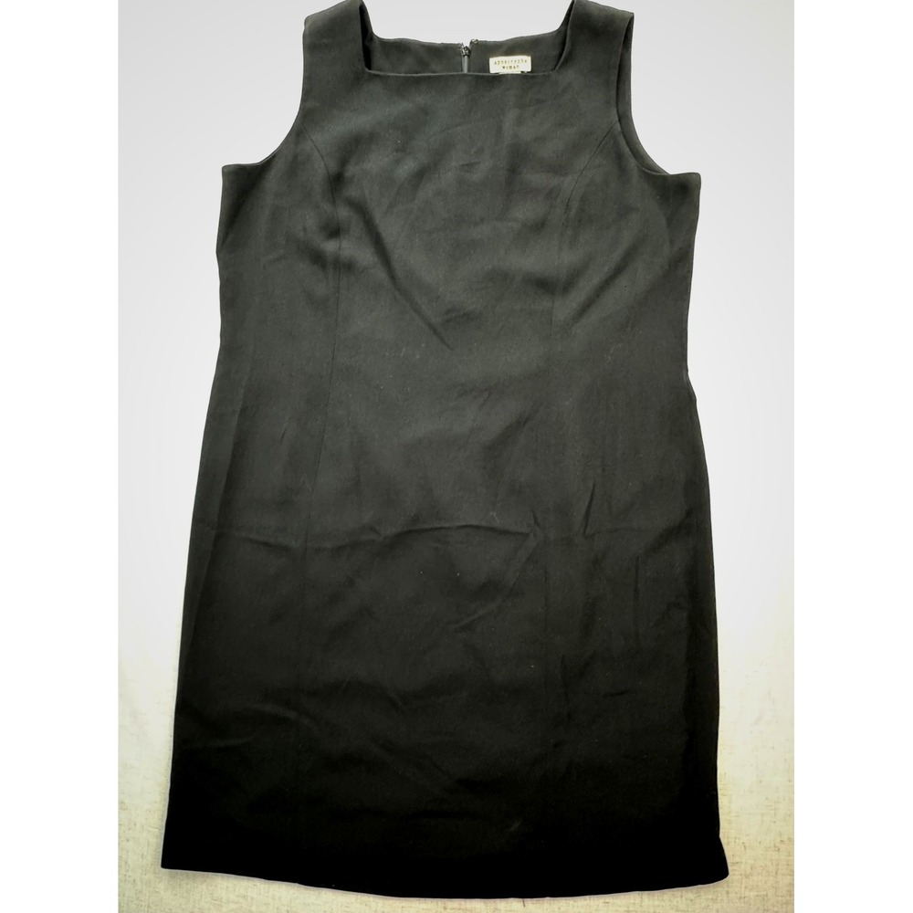 Apostrophe Woman Sheath Dress Womens 18W Black‎ Ribbed LBD Chic Professional